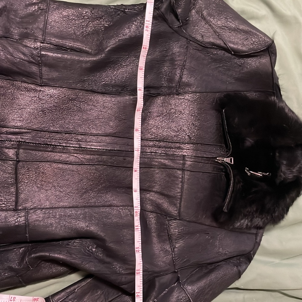 Guess Leather Rabbit Lined Coat - Picture 4 of 4